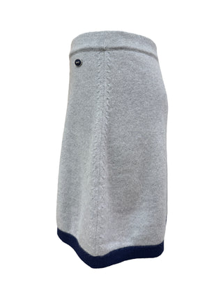 Chanel Grey & Navy Cashmere Turtleneck Suit