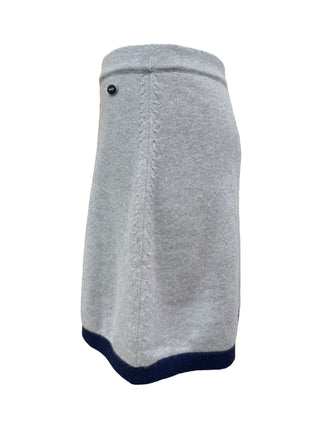 Chanel Grey & Navy Cashmere Turtleneck Suit