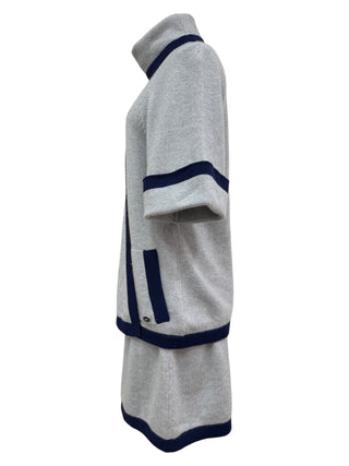 Chanel Grey & Navy Cashmere Turtleneck Suit