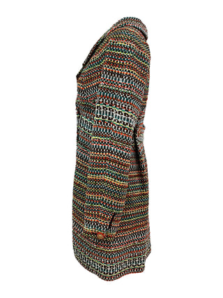 Chanel Multicolour Silk Blend Double Breasted Long Coat