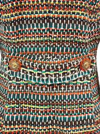 Chanel Multicolour Silk Blend Double Breasted Long Coat