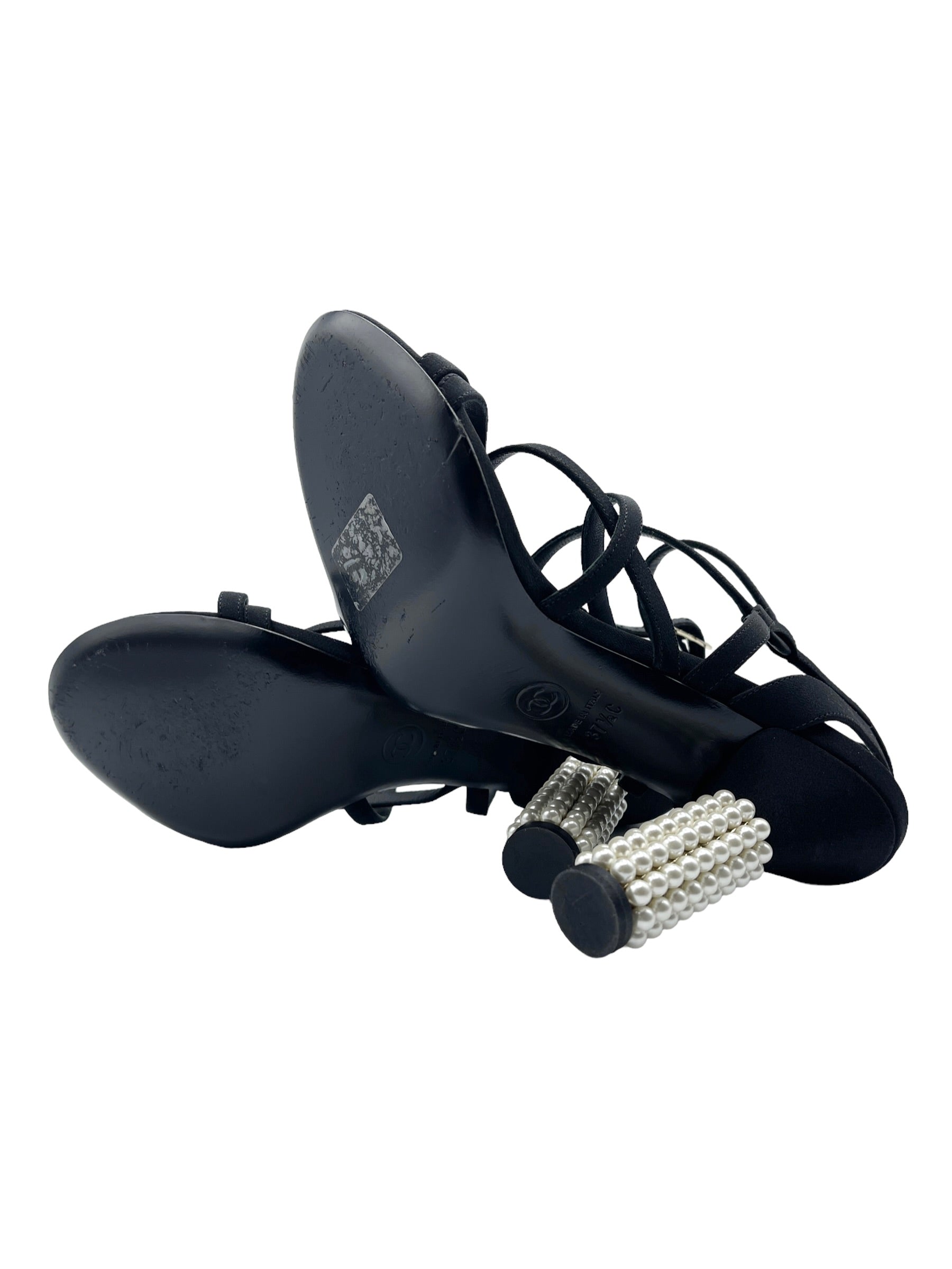 Chanel Black Heels With Pearls Detailed – Bella Ling