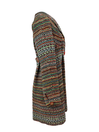 Chanel Multicolour Silk Blend Double Breasted Long Coat
