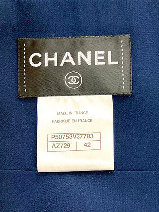 Chanel Navy Sequin Embellished Sheer Two-Piece Evening Set