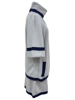 Chanel Grey & Navy Cashmere Turtleneck Suit