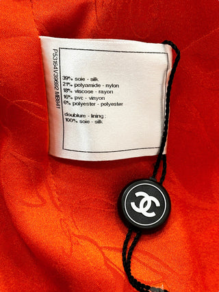 Chanel Multicolour Silk Blend Double Breasted Long Coat
