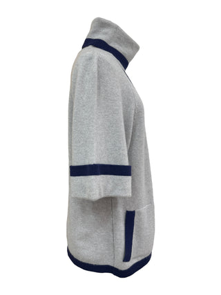 Chanel Grey & Navy Cashmere Turtleneck Suit