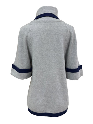Chanel Grey & Navy Cashmere Turtleneck Suit