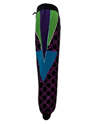 Gucci Vibrant Color-Block Joggers with GG Patterned Panels