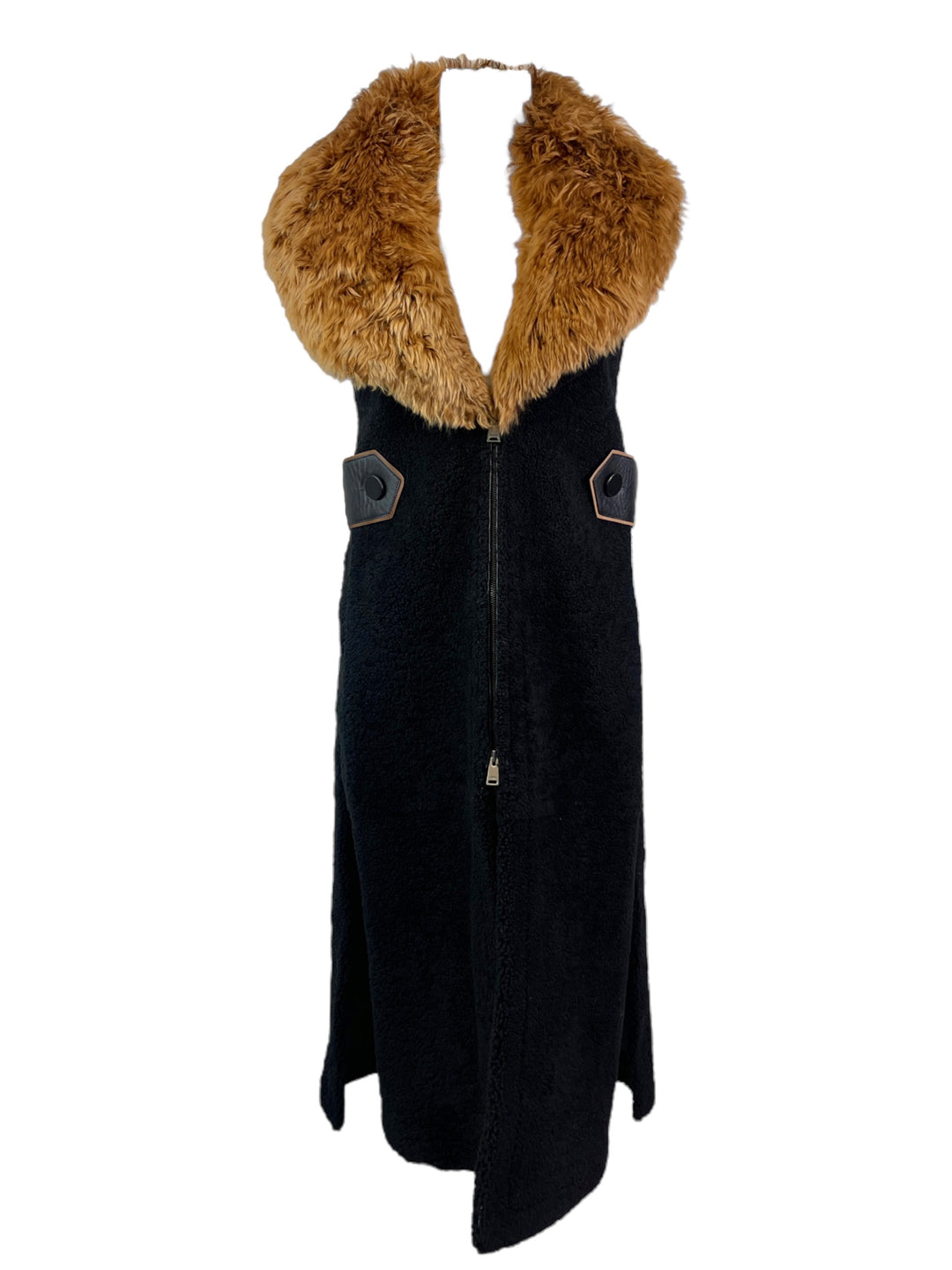 Fendi Fur Collar Sleeveless Coat Bella Ling