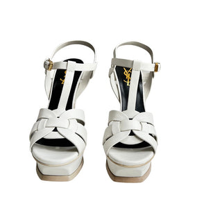 Saint Laurent White Platform Heels