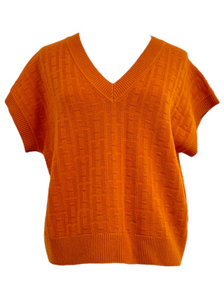 Hermès Orange Solar Weave H Monogram Top
