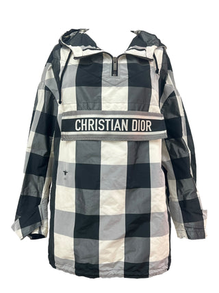 Christian Dior Black and White Check Half-Zip Anorak Jacket