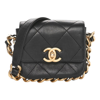 Chanel Mini Framing Chain Bag In Black Quilted Calfskin With Gold-Tone Hardware