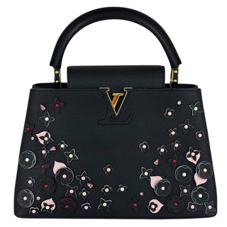 Louis Vuitton Black Taurillon Blooming Capucines PM Bag