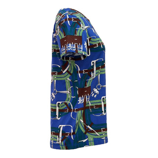 Hermes Blue Printed Cotton T-Shirt