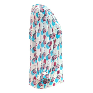 Chanel Beach Series Multicolour Print Silk Blouse