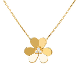 Vancleef & Arpels 18K Yellow Gold Large Model Frivole Diamond Pendant