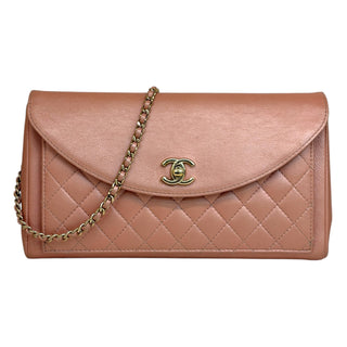 Chanel Pink Quilted Iridescent Calfskin Smart Pocket Flap Bag With Gold Hardware