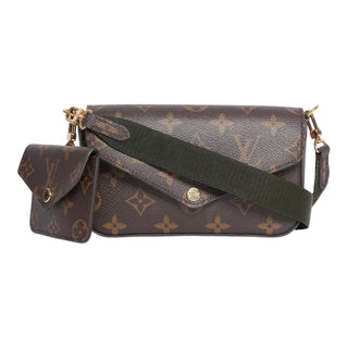 Louis Vuitton Brown Monogram Khaki Felicie Strap & Go Crossbody Bag