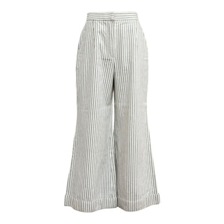 Chanel White and Black Striped Wide-Leg Pants