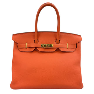Hermès Birkin 35 Orange Togo Leather With Gold Hardware