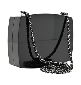 Chanel Black Plexiglass Compact Box Clutch Bag