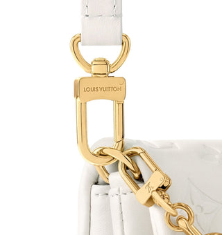 Louis Vuitton White Monogram Pochette Cousin Bag With Gold Chain