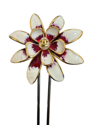Chanel Metal CC Ombre Flower Hairpin
