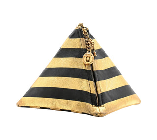 Chanel Black & Gold Metallic Lambskin CC Kheops Pyramid Bag