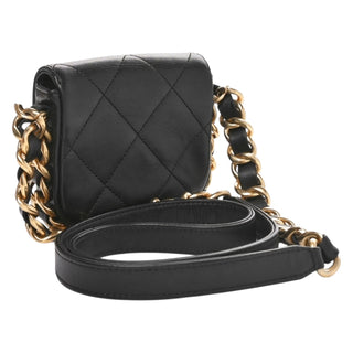 Chanel Mini Framing Chain Bag In Black Quilted Calfskin With Gold-Tone Hardware