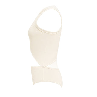 Celine Ribbed Wool Triomphe Bodysuit