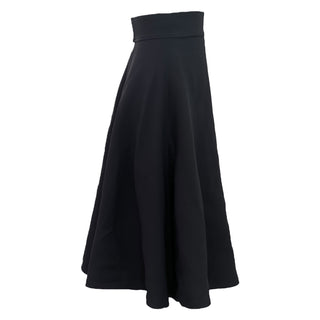 Christian Dior Black High Waist A-Line Midi Skirt