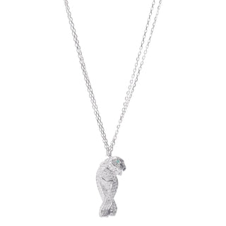 Cartier Panthère de Cartier 18K White Gold Diamond, Onyx & Emerald Necklace