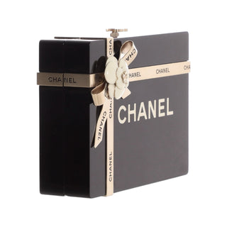 Chanel Black Plexiglass Gift Box Clutch Bag