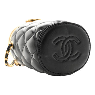 Chanel Black Lambskin Quilted Mini Crown Box Bag