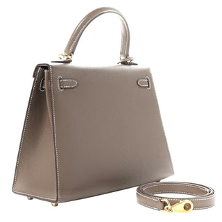 Hermès Kelly 25 Etoupe Epsom Leather With Gold Hardware