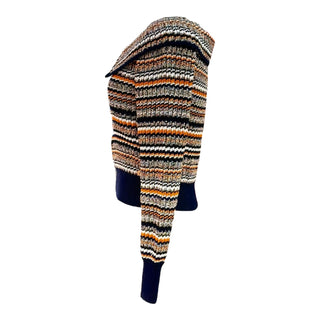 Chanel Cuba Multicolor Striped Knit Zip Cardigan