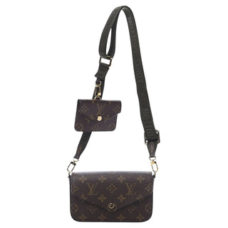 Louis Vuitton Brown Monogram Khaki Felicie Strap & Go Crossbody Bag
