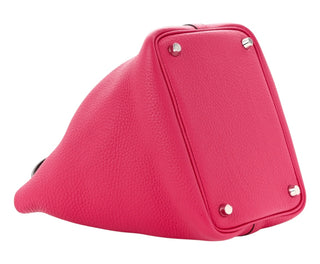 Hermès Rose Shocking Taurillon Clemence Picotin 18 PM With PHW