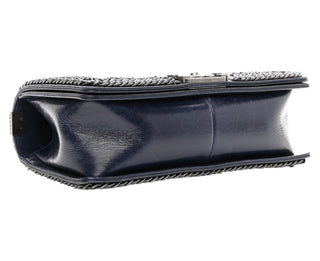 Chanel Navy Quilted Leather Medium Boy Chain Detailing Flap Bag