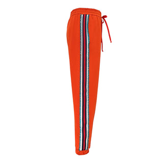 Gucci Orange Crystal Embellished Track Pants