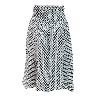 Chanel Black & White Textured Tweed High Waist Skirt with Front Zip Detail