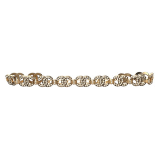 Chanel Gold Crystal CC Link Chain Choker