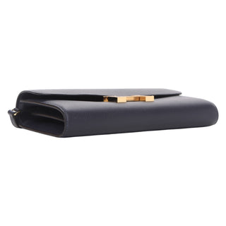 Hermès Bleu Nuit Constance Wallet To Go in Evercolor Leather with Gold Hardware