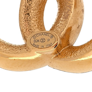 Chanel White & Black Enamel Gold CC Logo Earrings
