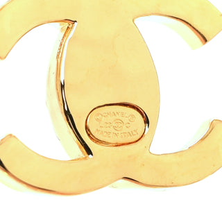 Chanel Gold Crystal CC Diamond-Shaped Earrings