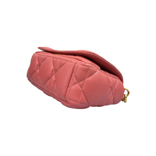 Christian Dior Pink Lambskin Leather Cannage Small Caro Bag