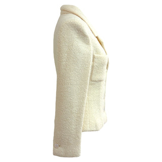 Chanel Cream Bouclé Wool Jacket with Mother-of-Pearl Buttons