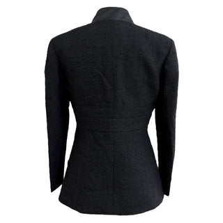 Chanel Black Tweed Zip-Up Jacket with Satin Trim